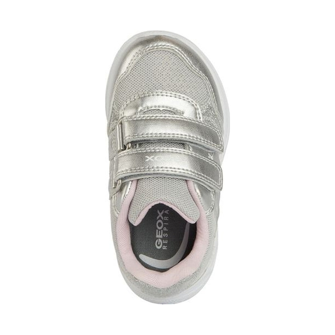 Geox girls silver sprintye sneakers | Vilbury London