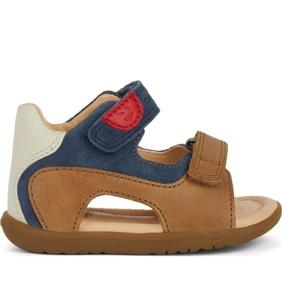 Geox boys caramel, navy sandal macchia | Vilbury London