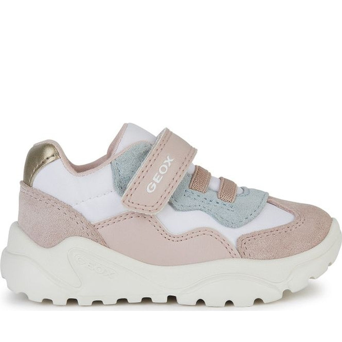 Geox girls white, lt rose ciufciuf sneakers | Vilbury London