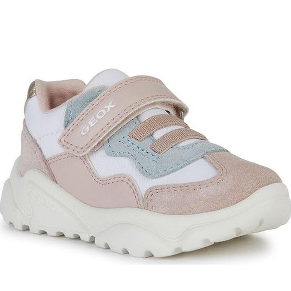 Geox girls white, lt rose ciufciuf sneakers | Vilbury London