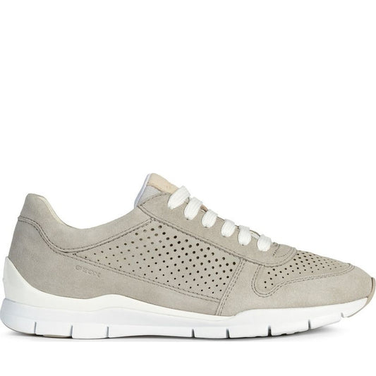 Geox womens light grey sukie sneakers | Vilbury London