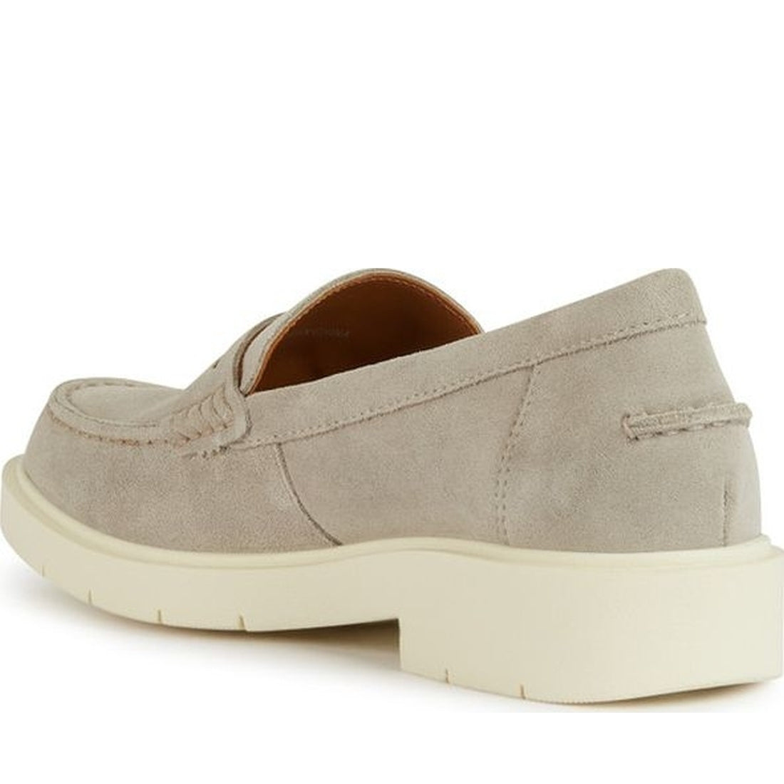 Geox womens light grey spherica ec1 moccasins | Vilbury London