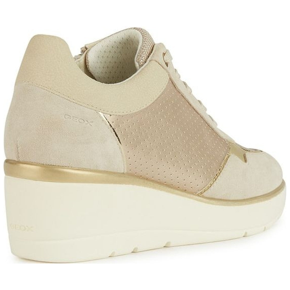 Geox womens champagne, lt sand ilde sneakers | Vilbury London