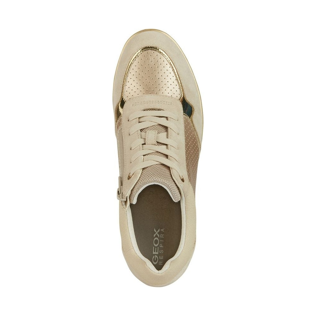 Geox womens champagne, lt sand ilde sneakers | Vilbury London