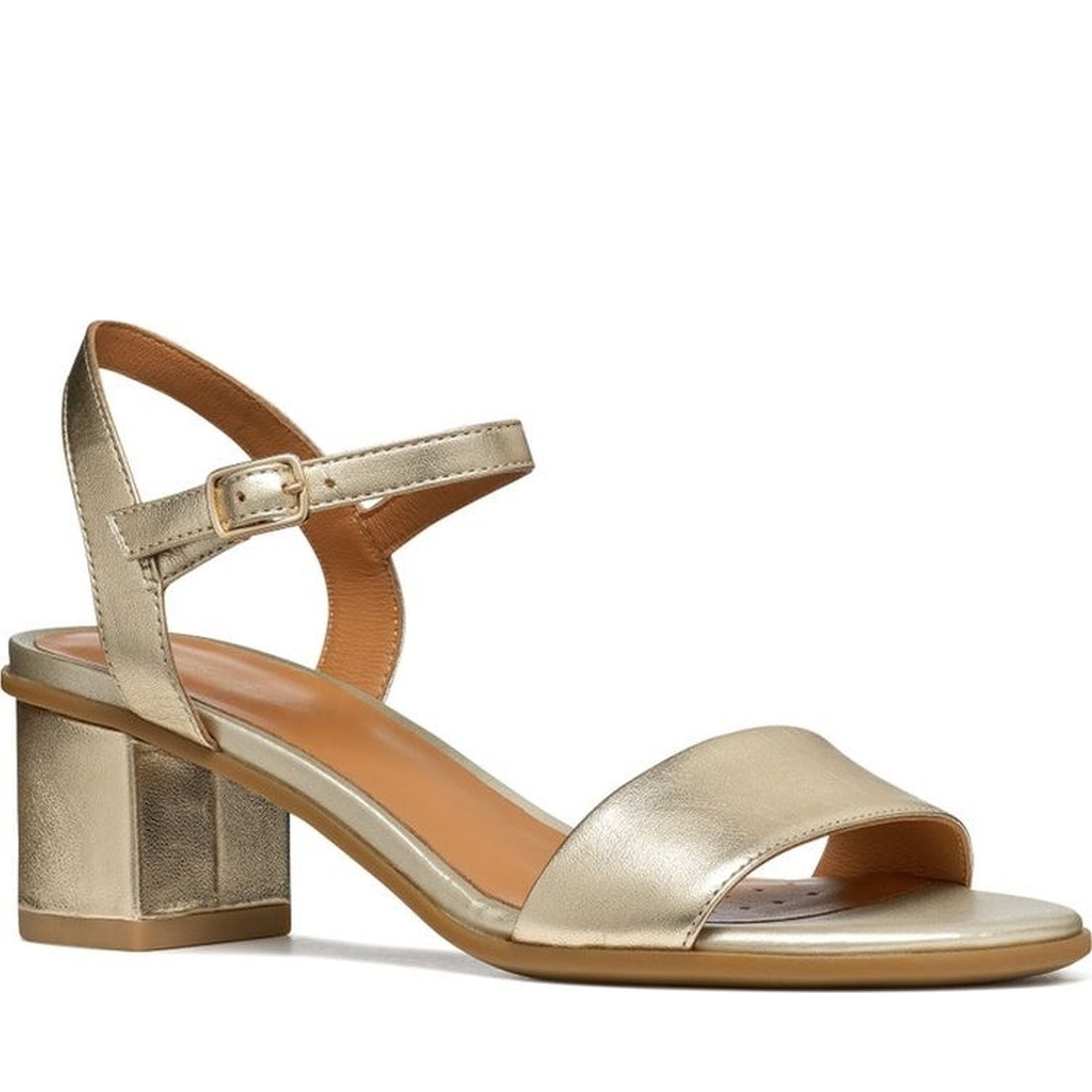 Geox womens lt gold aurely 50 sandals | Vilbury London