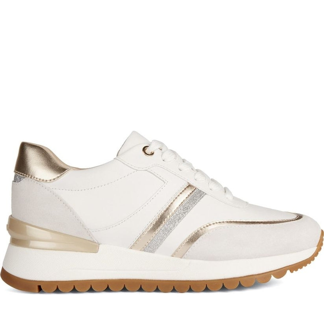 Geox womens white, off white desya sneakers | Vilbury London