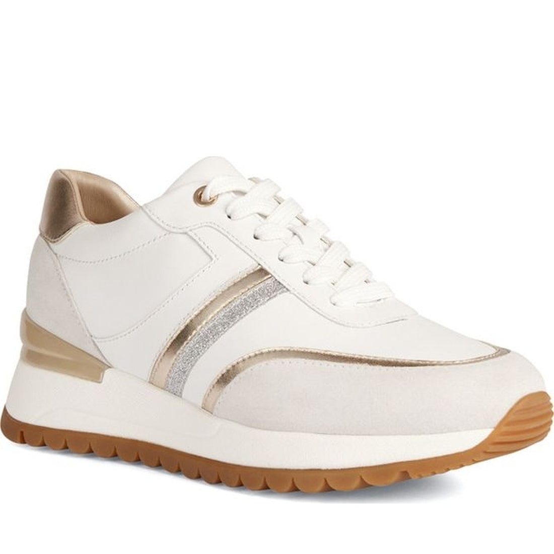 Geox womens white, off white desya sneakers | Vilbury London