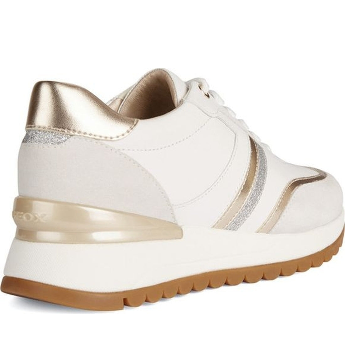 Geox womens white, off white desya sneakers | Vilbury London