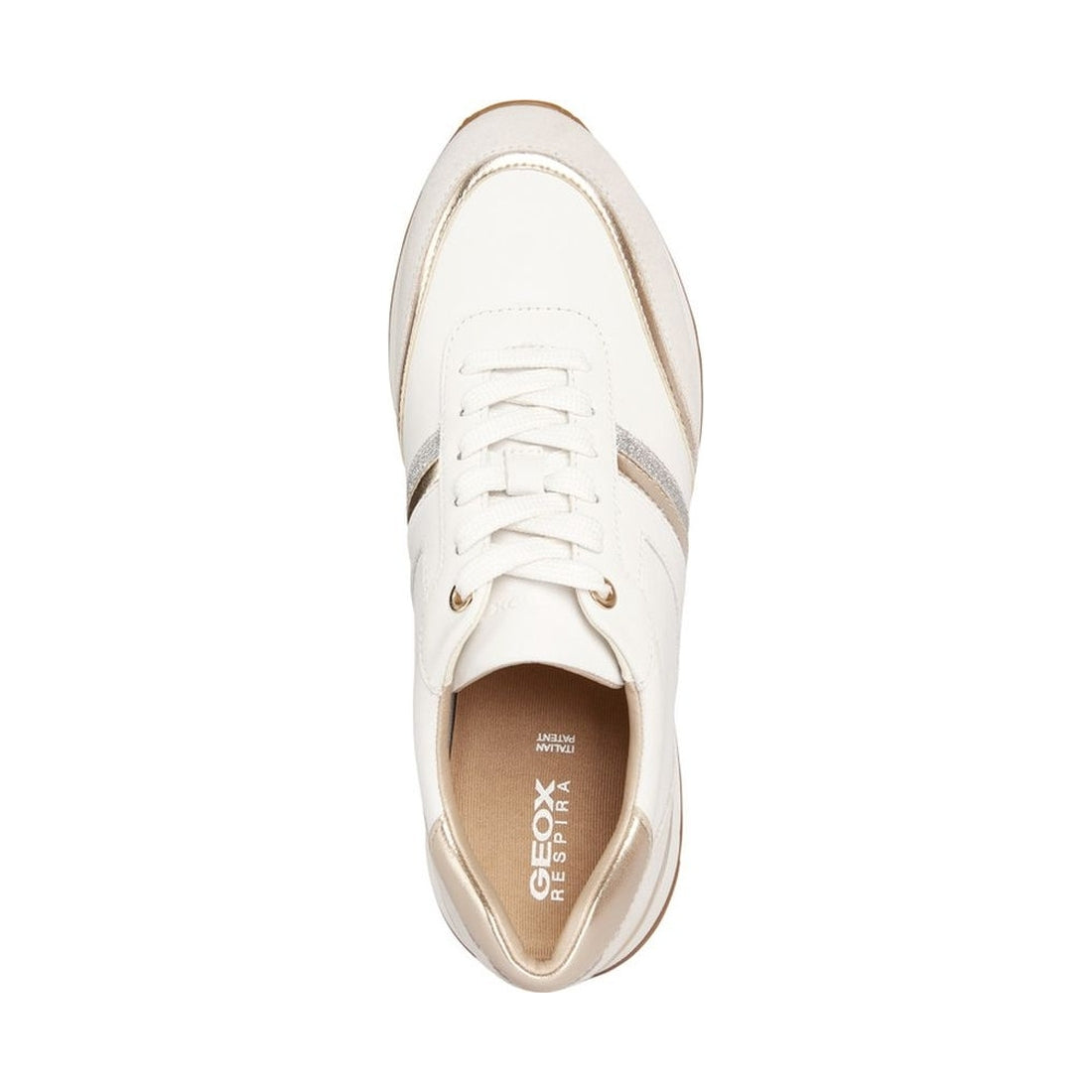 Geox womens white, off white desya sneakers | Vilbury London