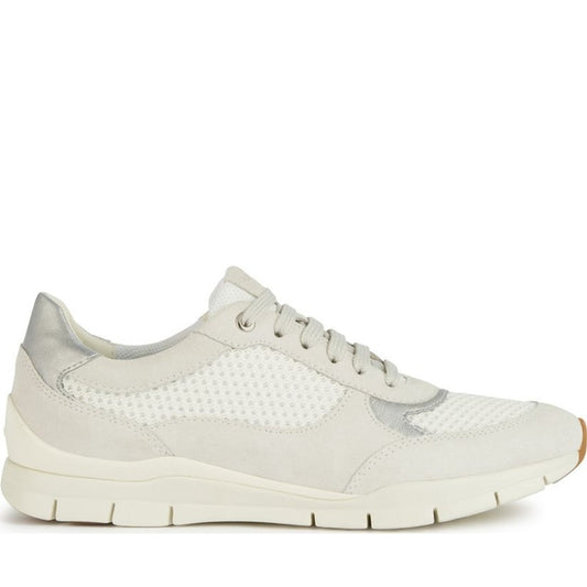 Geox womens off white, white sukie sneakers | Vilbury London