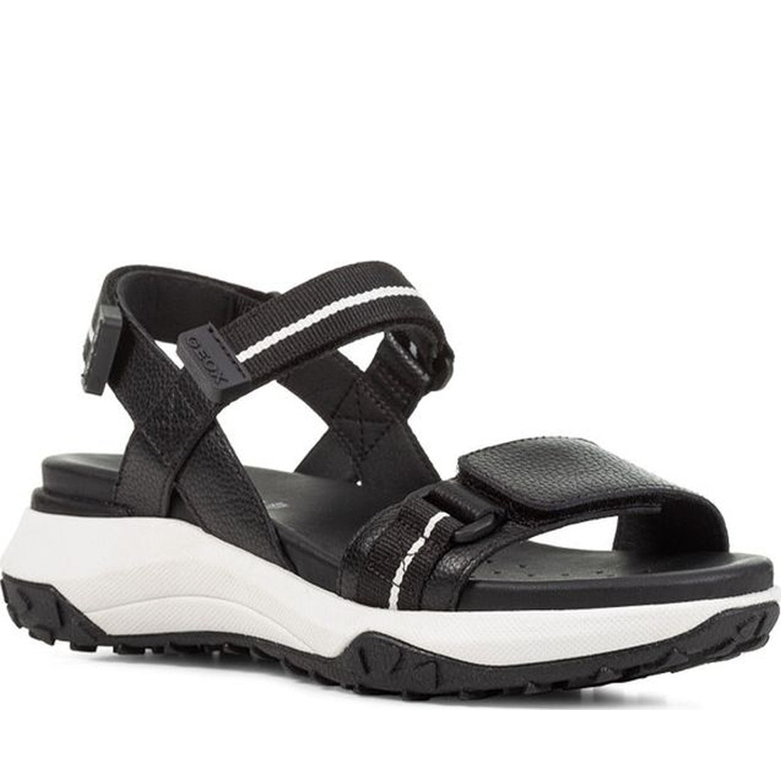 Geox womens black sorapis grip sandals | Vilbury London