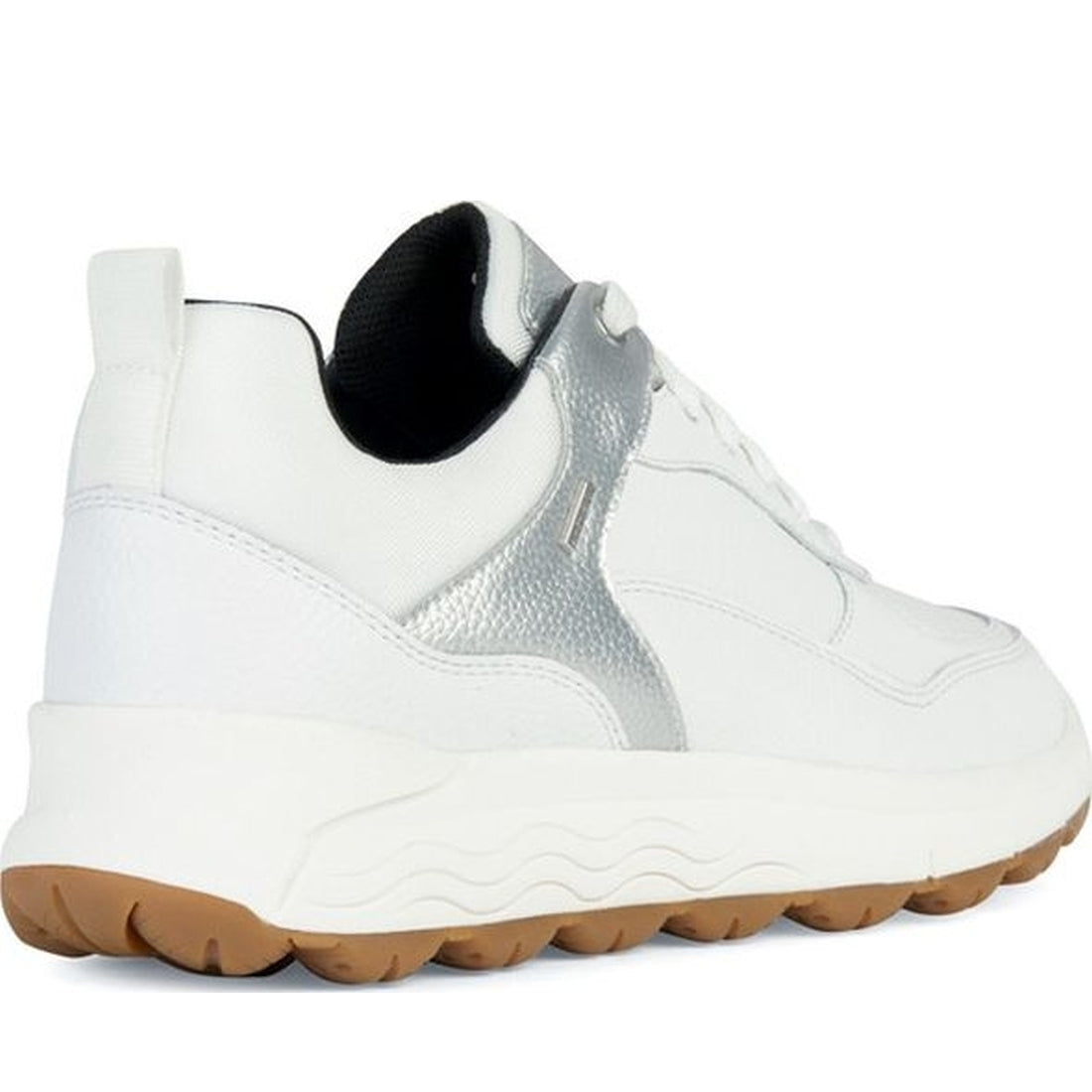 Geox womens white, silver spherica 4x4 abx sneakers | Vilbury London