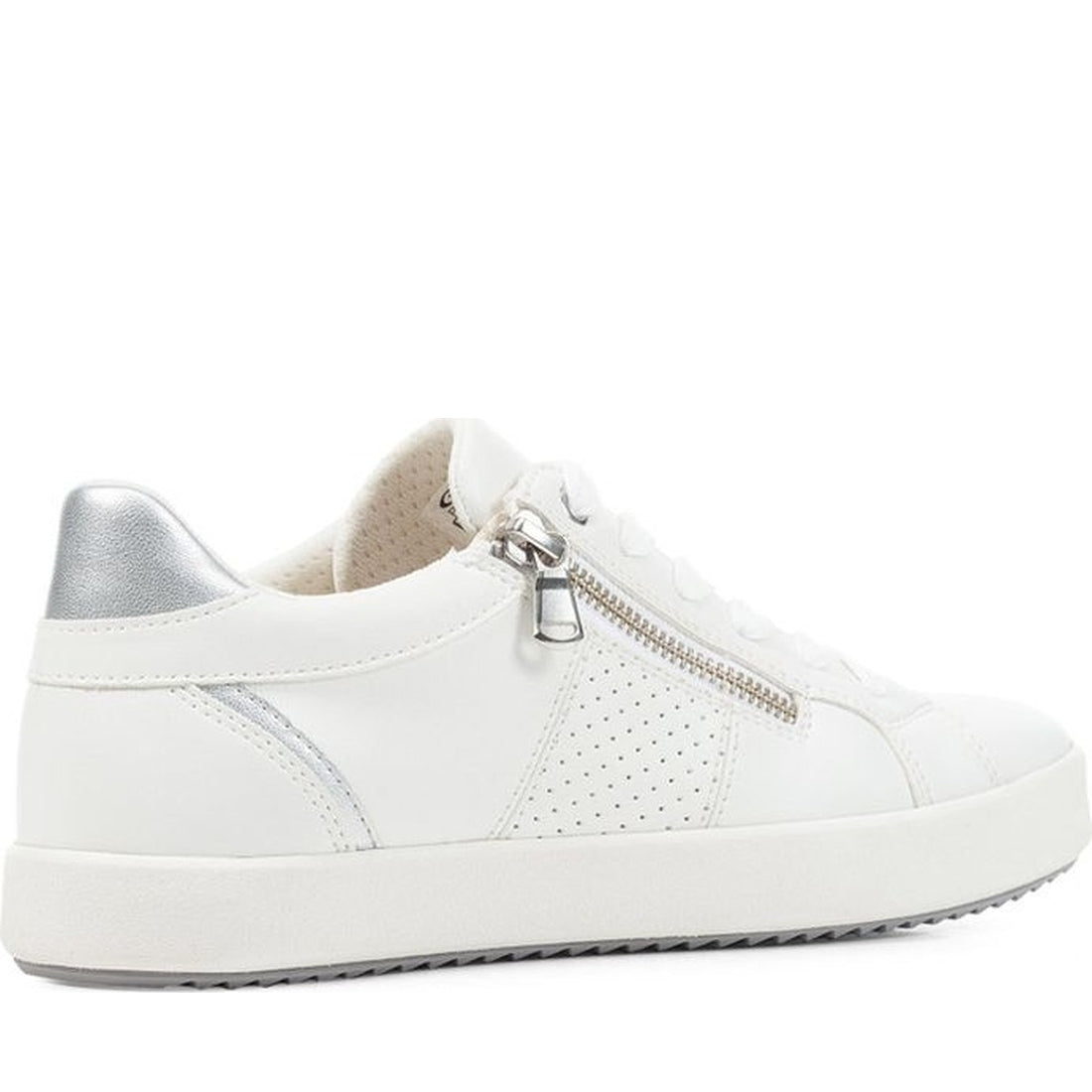 Geox womens white, silver blomiee sneakers | Vilbury London