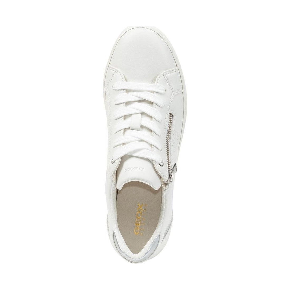 Geox womens white, silver blomiee sneakers | Vilbury London