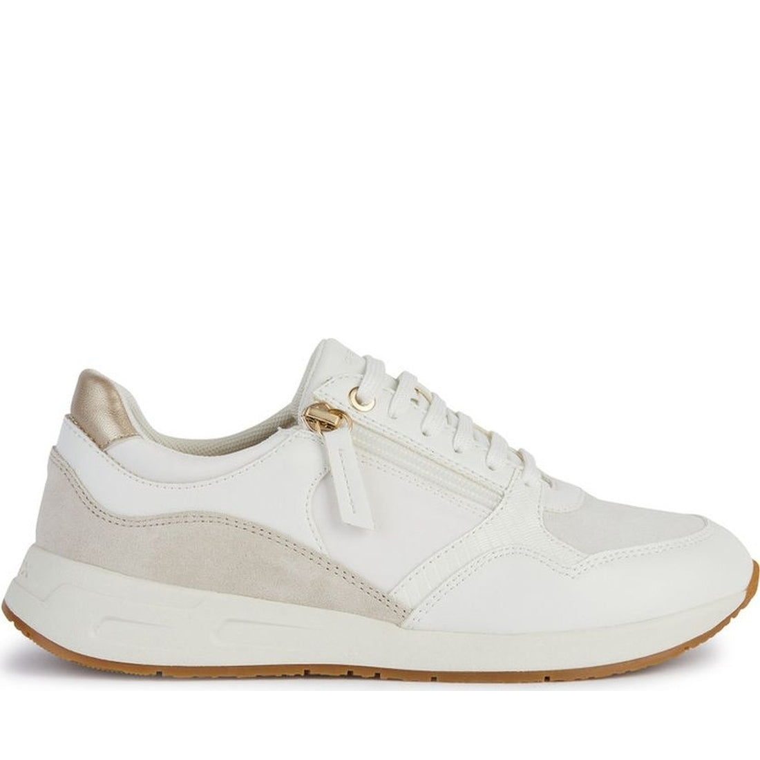 Geox womens off white bulmya sneakers | Vilbury London