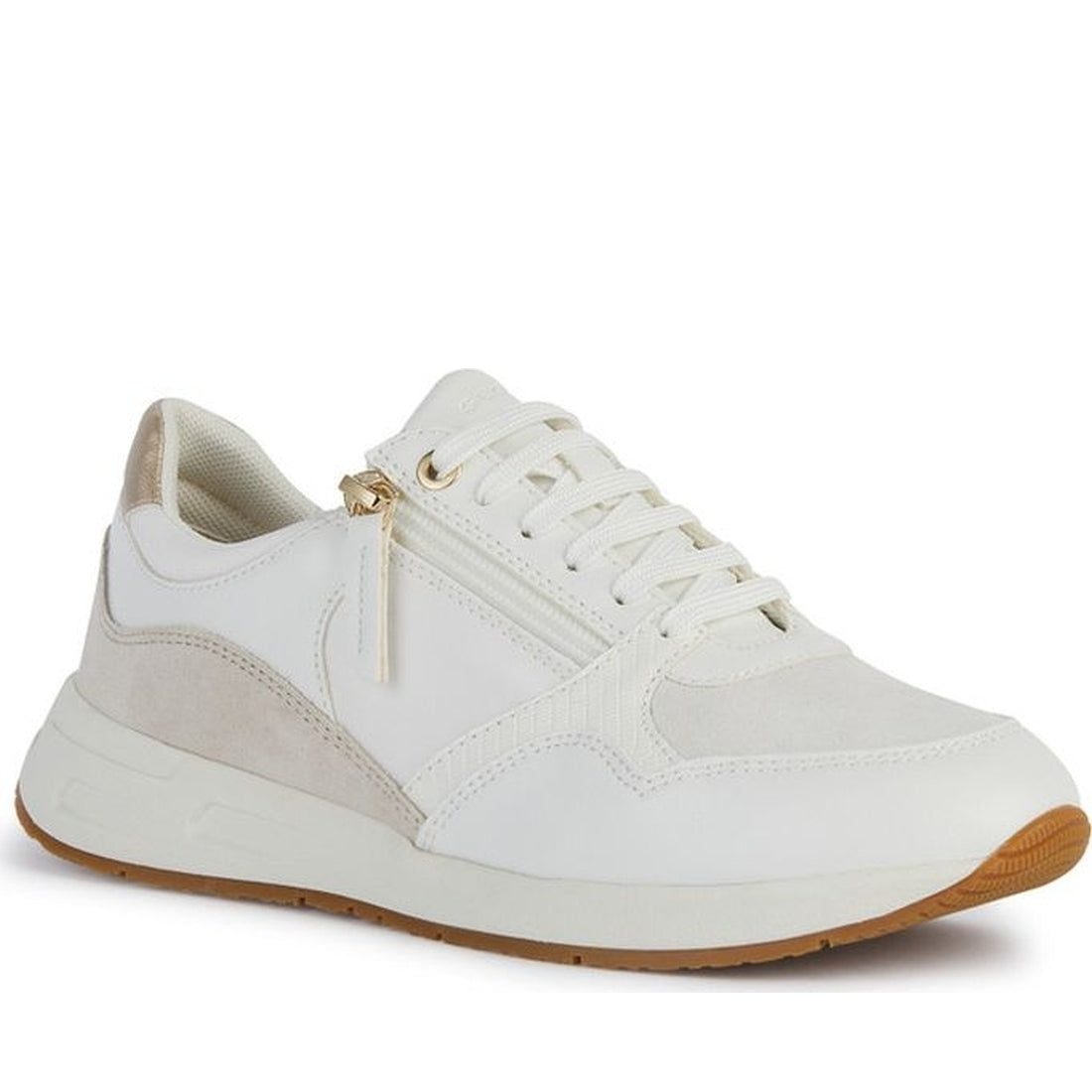 Geox womens off white bulmya sneakers | Vilbury London