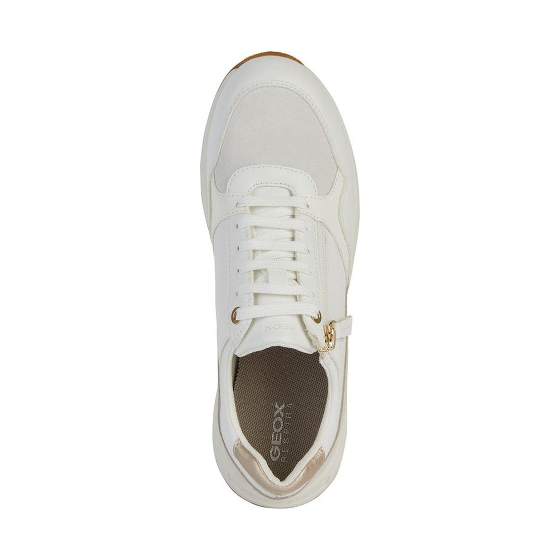 Geox womens off white bulmya sneakers | Vilbury London