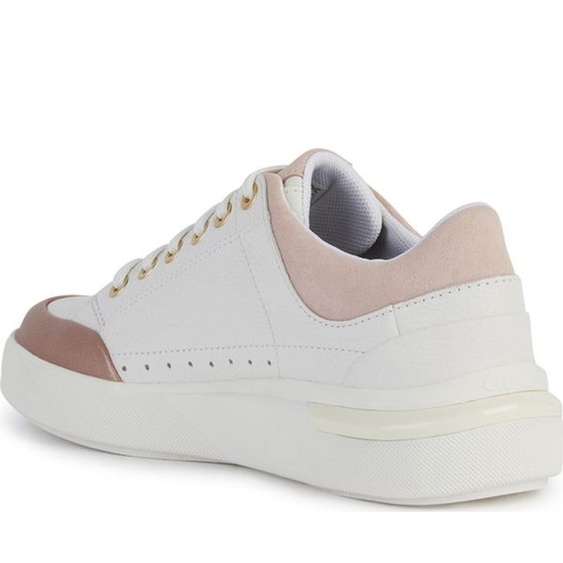 Geox womens white, lt rose dalyla sneakers | Vilbury London