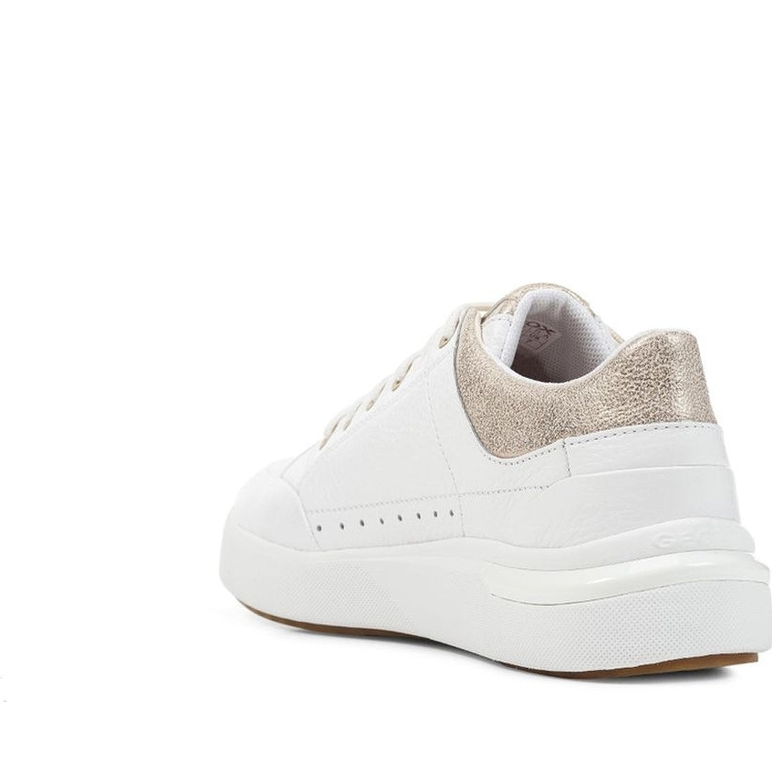 Geox womens white, champagne dalyla sneakers | Vilbury London