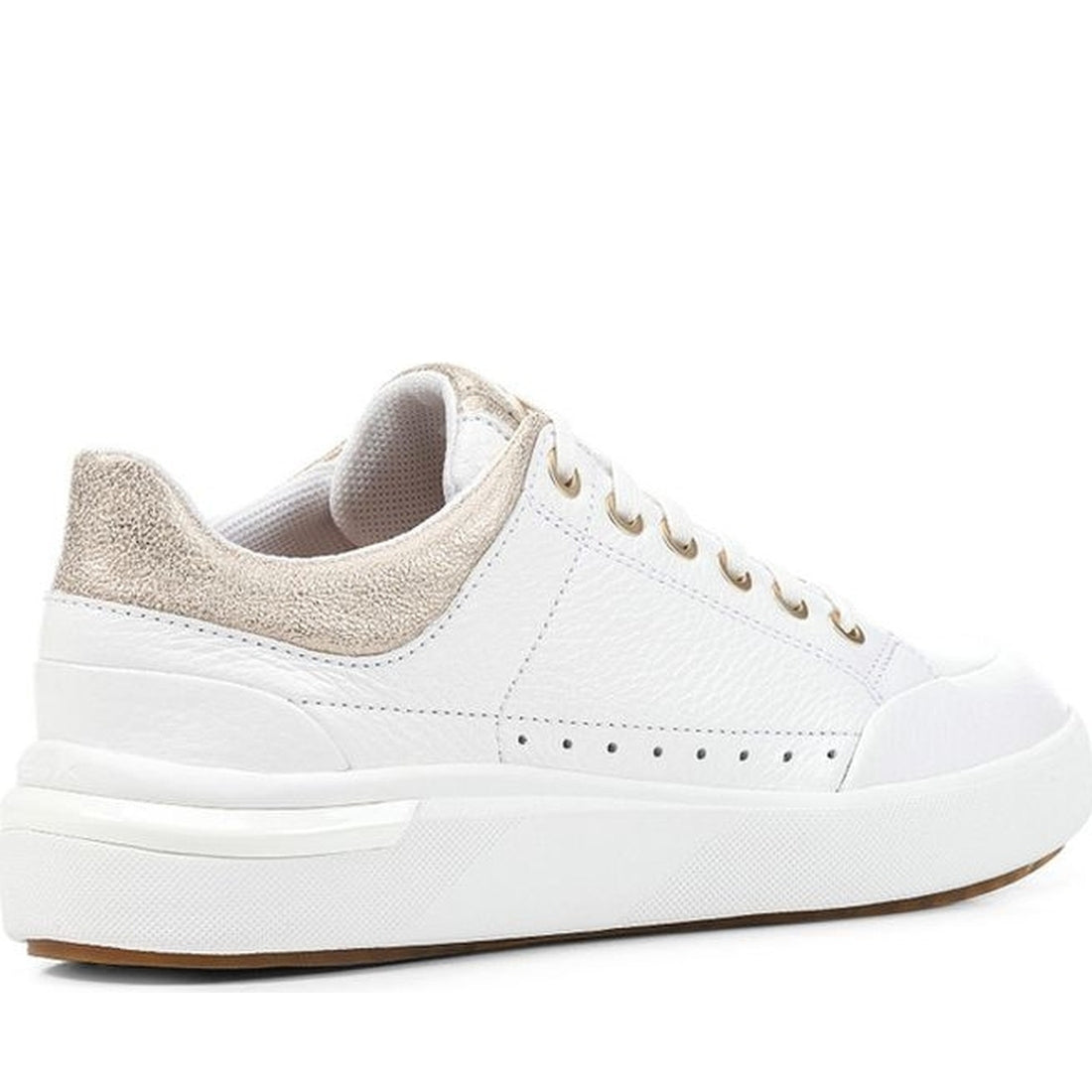 Geox womens white, champagne dalyla sneakers | Vilbury London