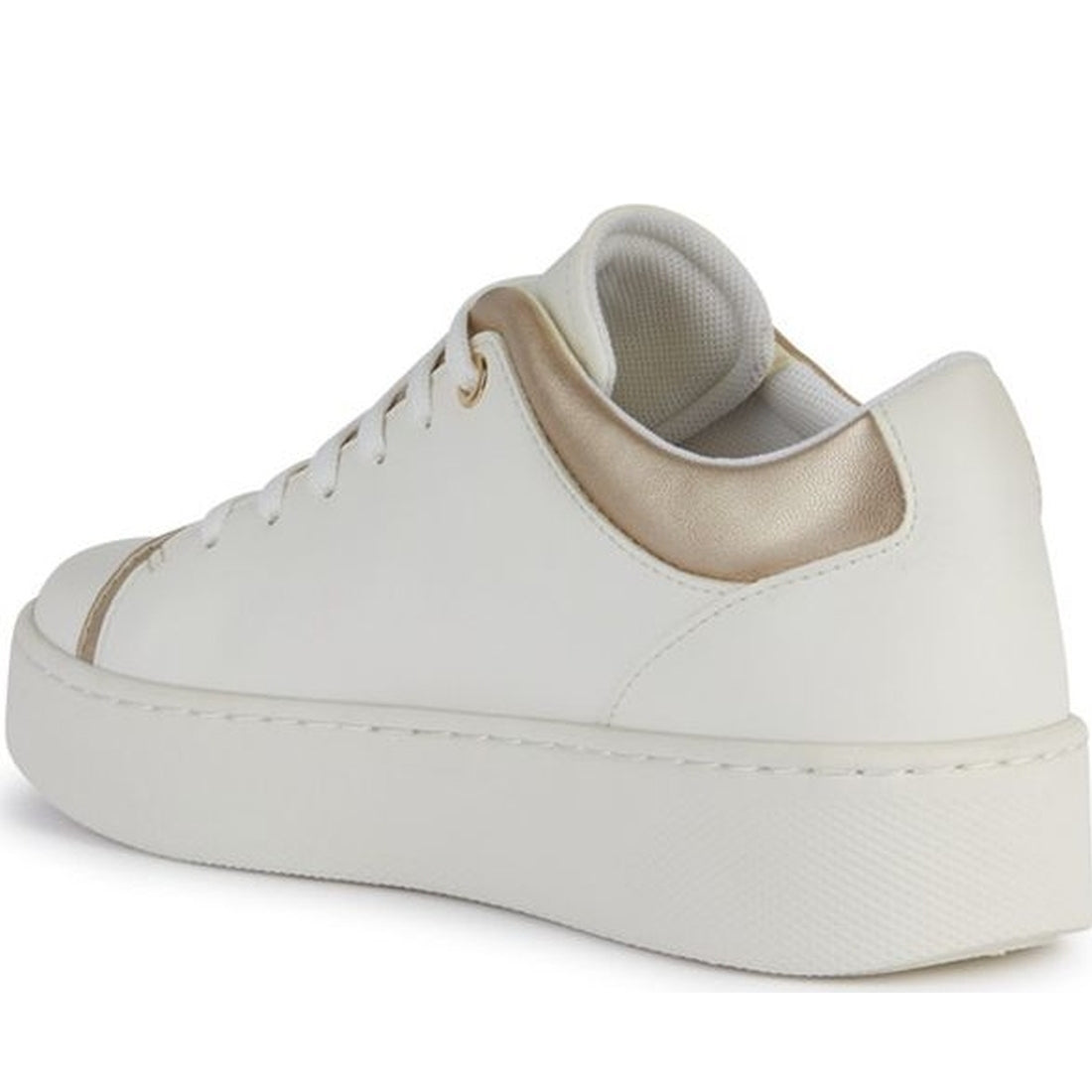 Geox womens optic white, lt gold skyely sneakers | Vilbury London