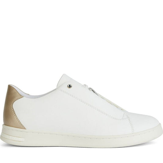 Geox womens white, lt gold jaysen sneakers | Vilbury London