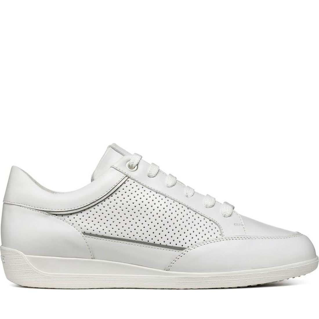 Geox womens white myria sneakers | Vilbury London