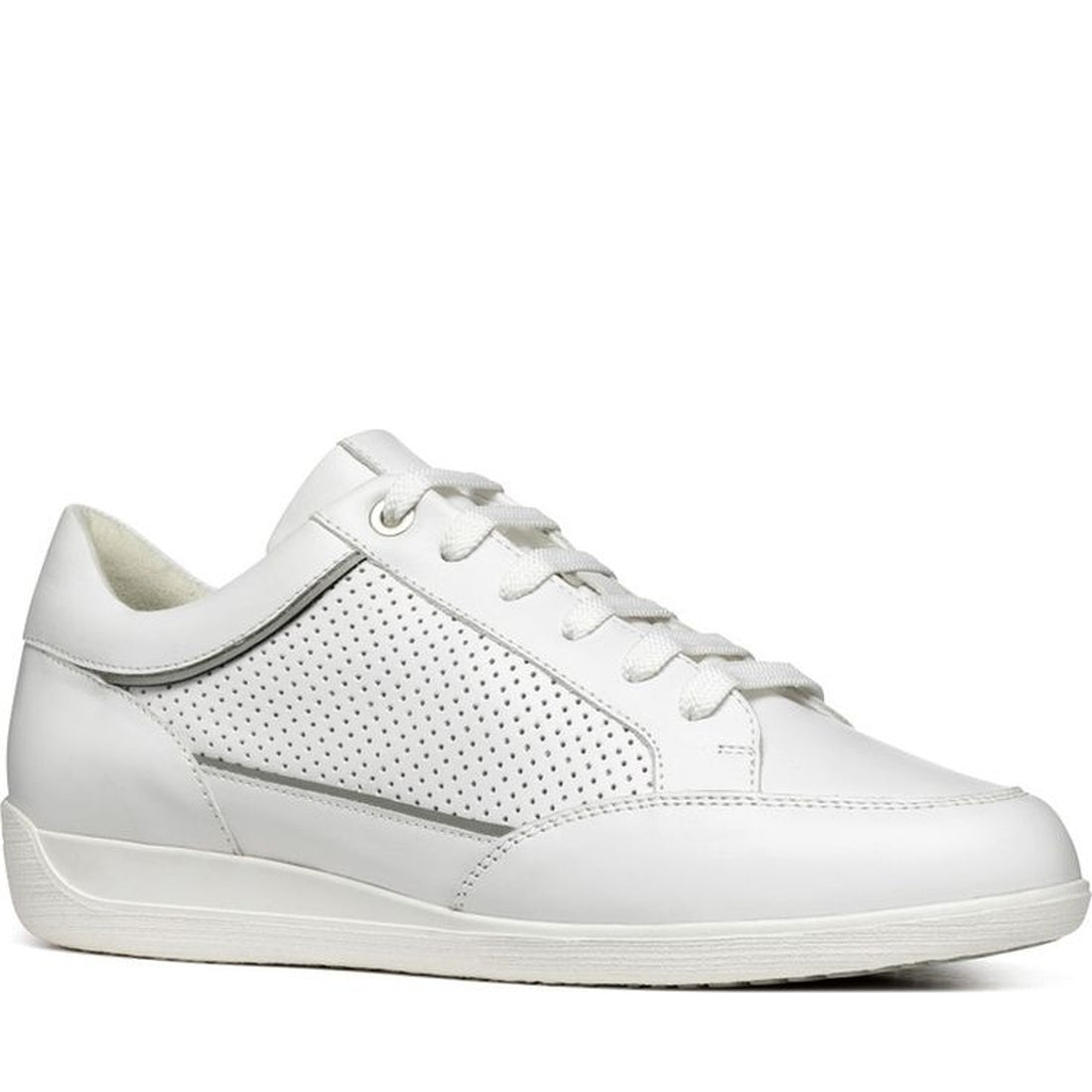 Geox womens white myria sneakers | Vilbury London