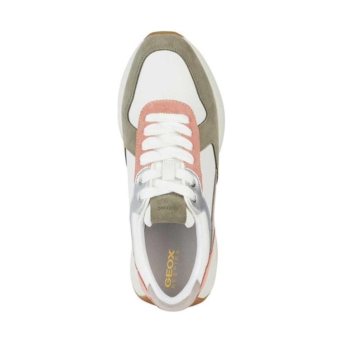 Geox womens dk skin, white amabel sneakers | Vilbury London