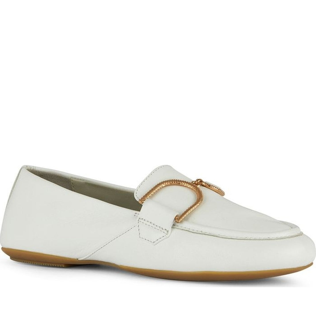 Geox womens white palmaria moccasins | Vilbury London