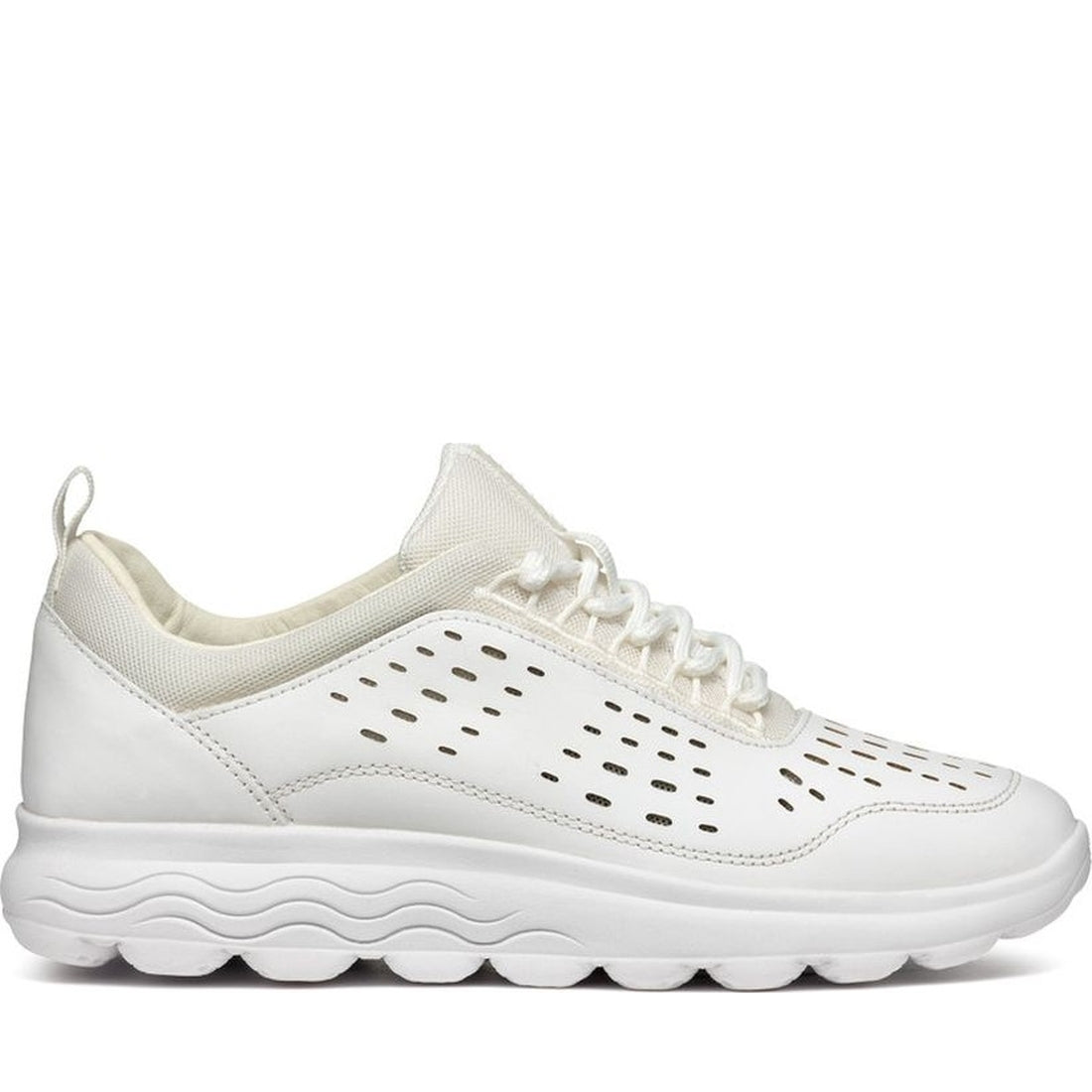 Geox womens white spherica sneakers | Vilbury London