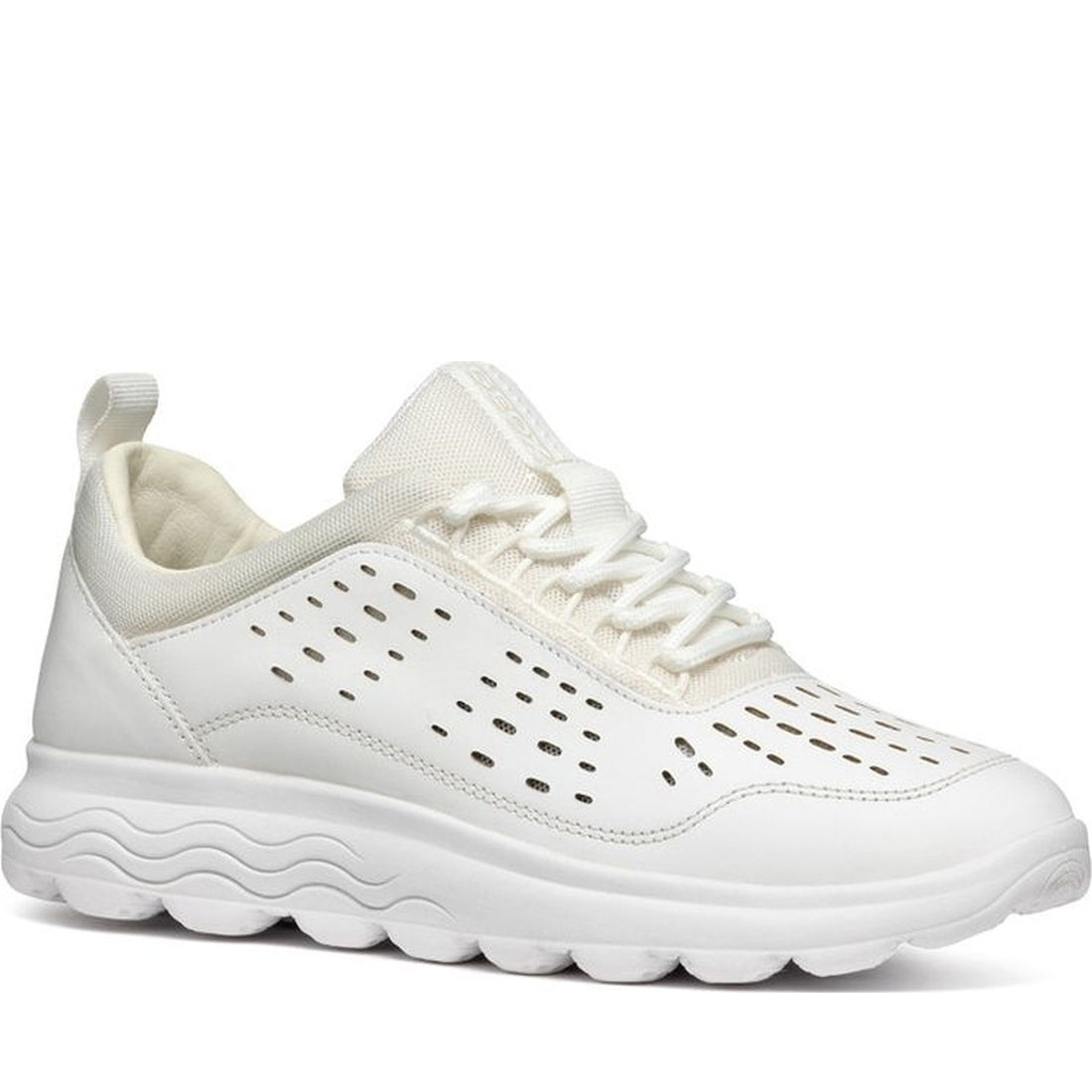 Geox womens white spherica sneakers | Vilbury London