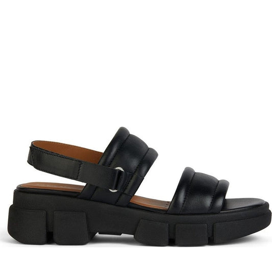 Geox womens black lisbona sandals | Vilbury London