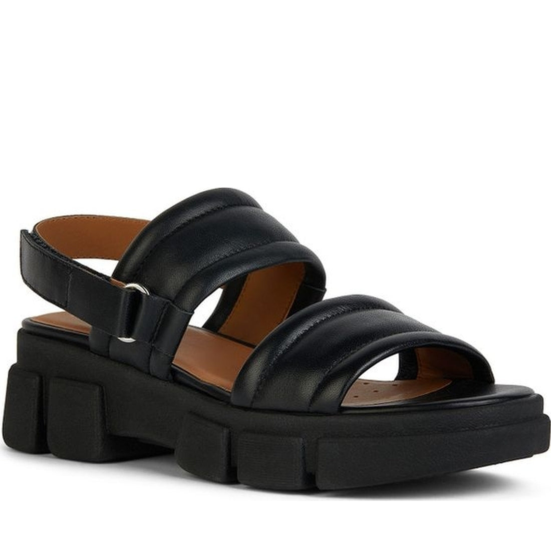 Geox womens black lisbona sandals | Vilbury London
