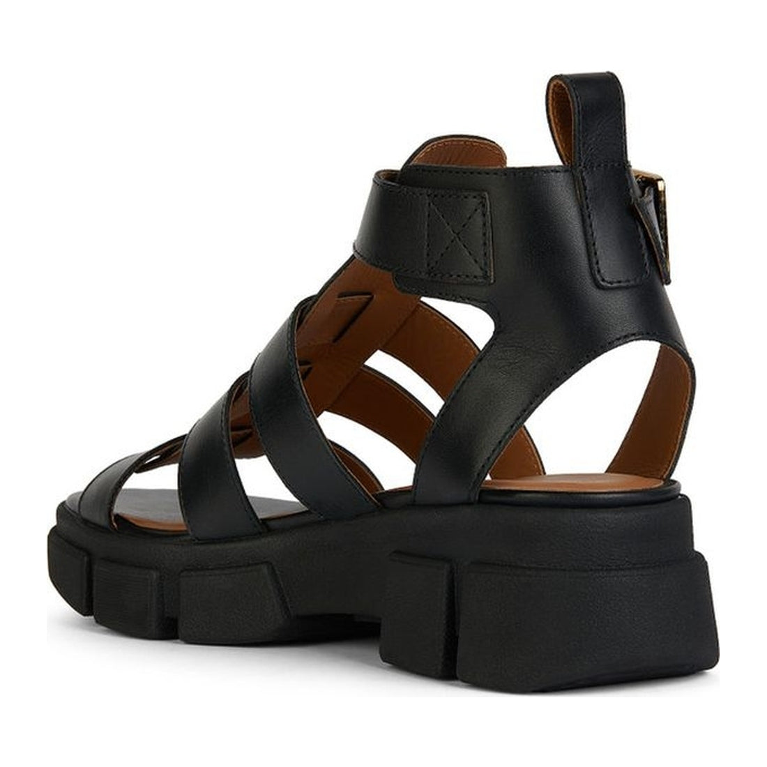 Geox womens black lisbona sandals | Vilbury London