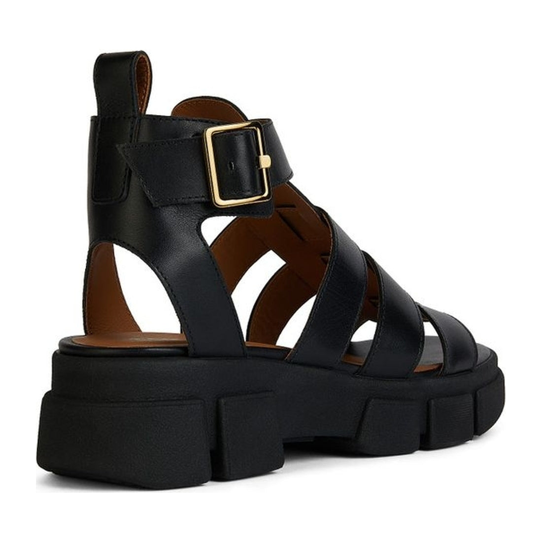 Geox womens black lisbona sandals | Vilbury London