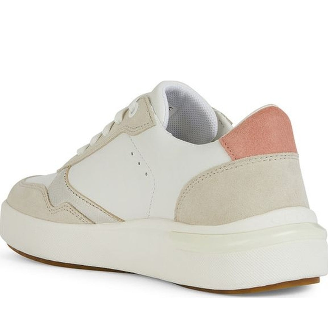 Geox womens white, dk skin dalyla sneakers | Vilbury London