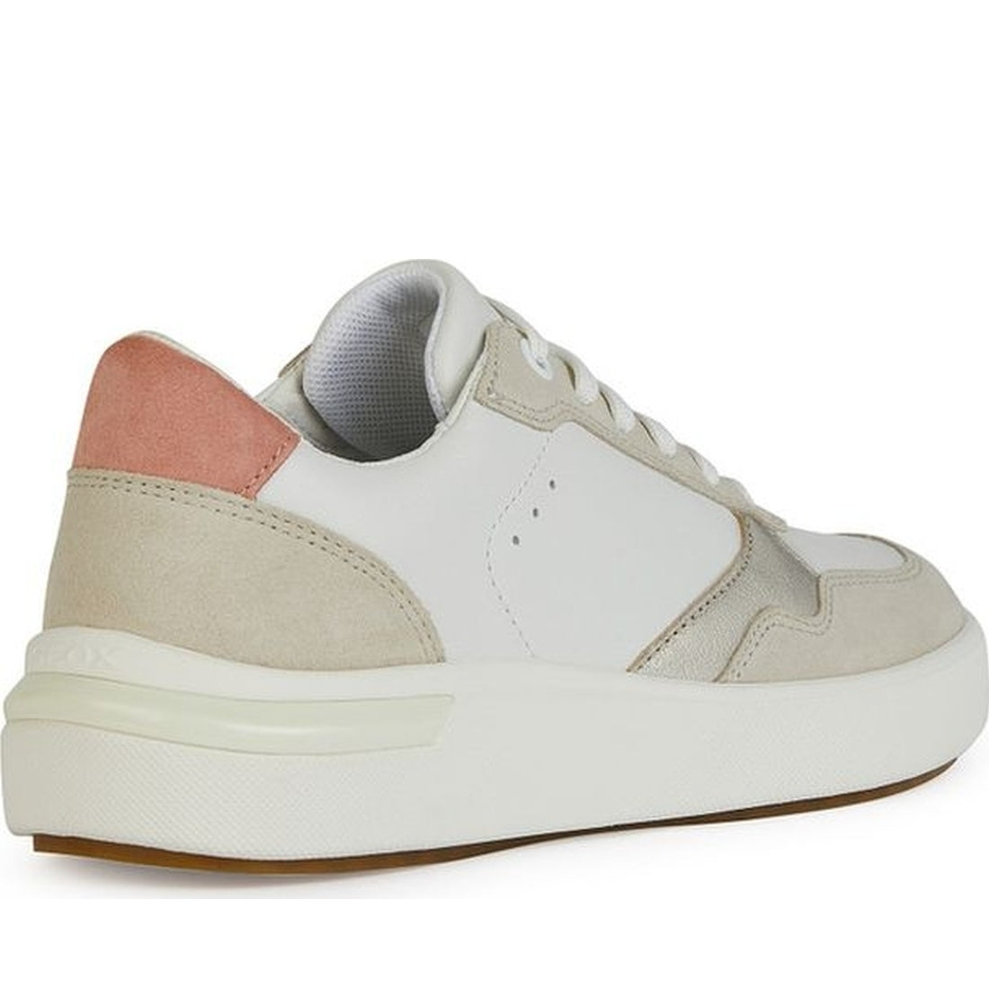 Geox womens white, dk skin dalyla sneakers | Vilbury London