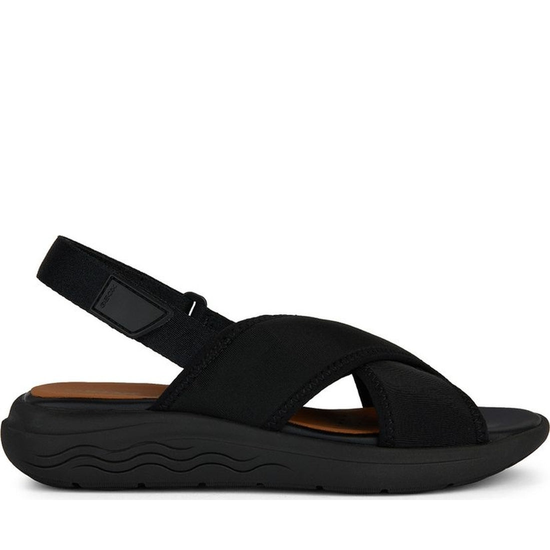 Geox womens black spherica ec5 sandals | Vilbury London