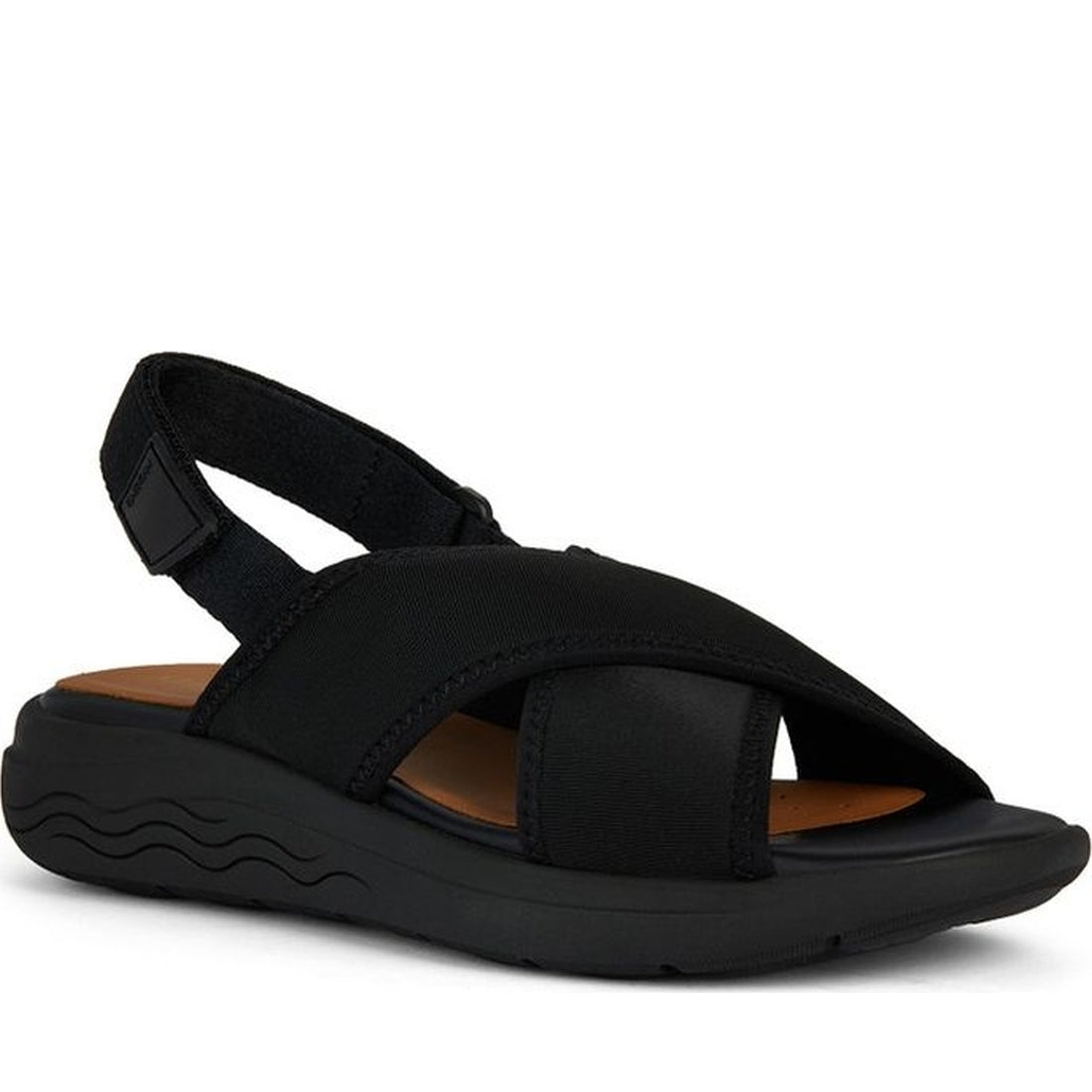 Geox womens black spherica ec5 sandals | Vilbury London