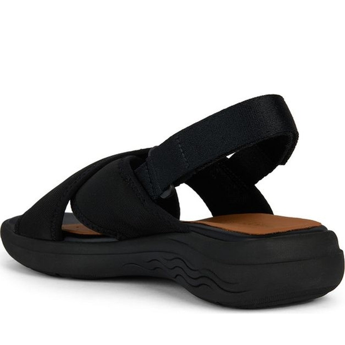 Geox womens black spherica ec5 sandals | Vilbury London