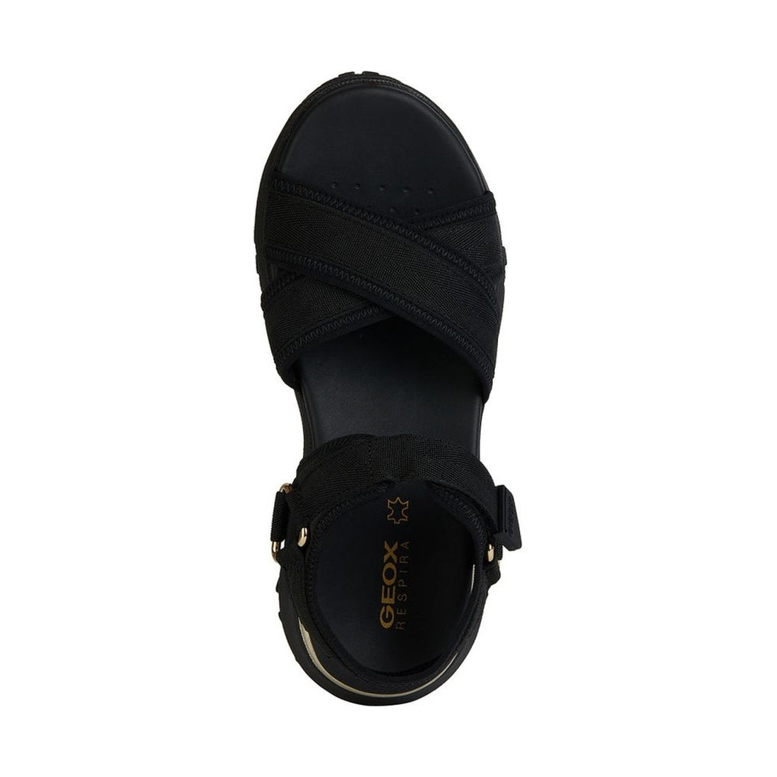 Geox womens black sorapis grip sandals | Vilbury London