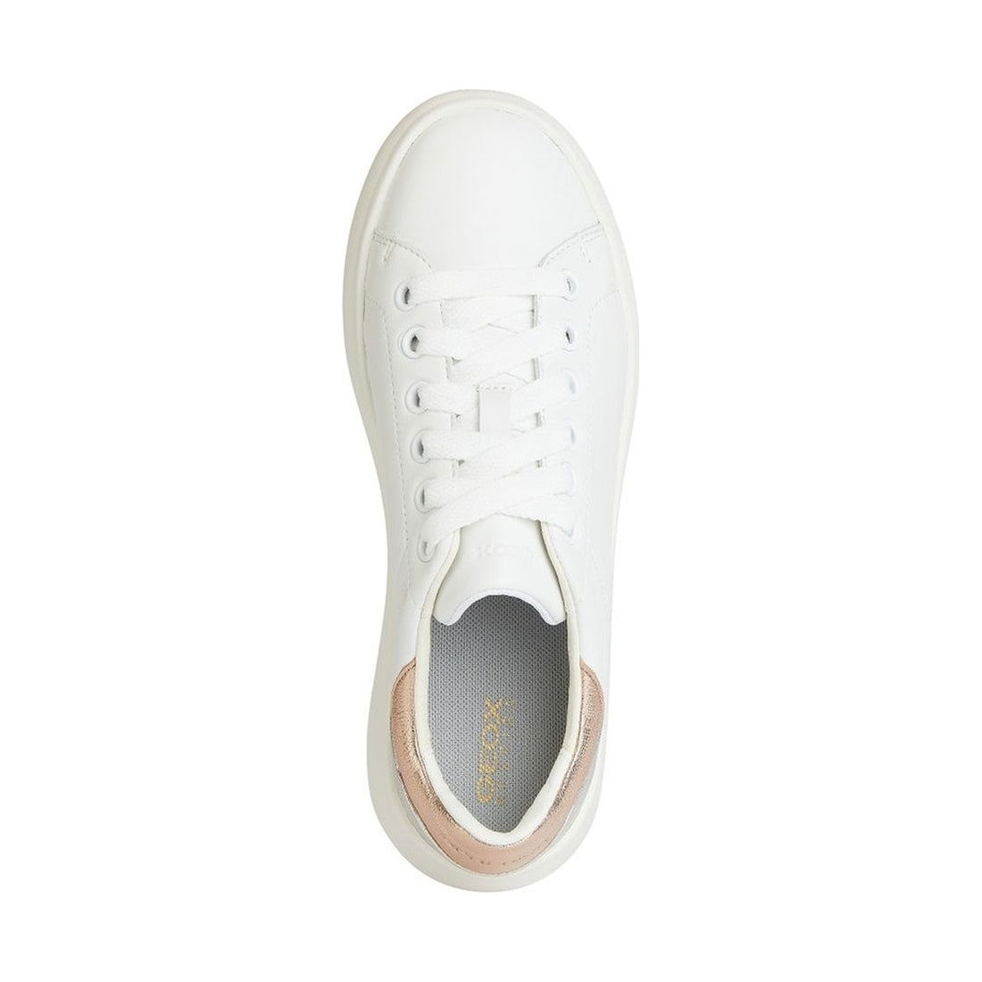 Geox womens white, rose gold spherica ec4.1 sneakers | Vilbury London