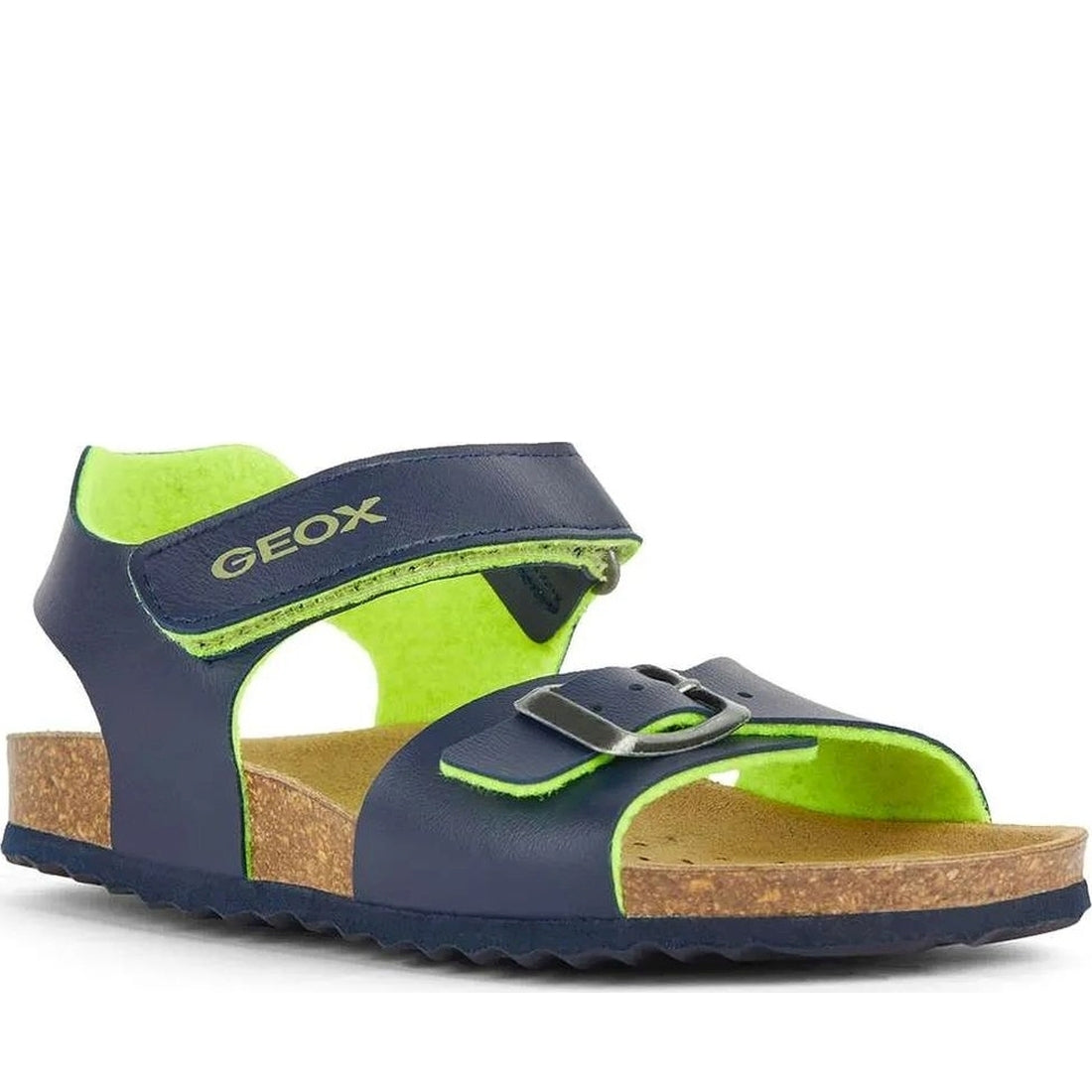 Geox boys navy, fluo yellow ghita sandals | Vilbury London