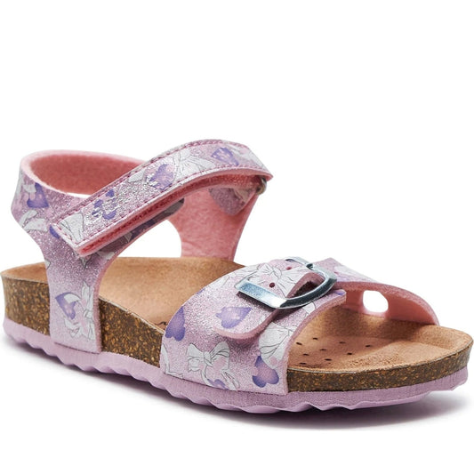 Geox girls pink, lilac adriel sandals | Vilbury London