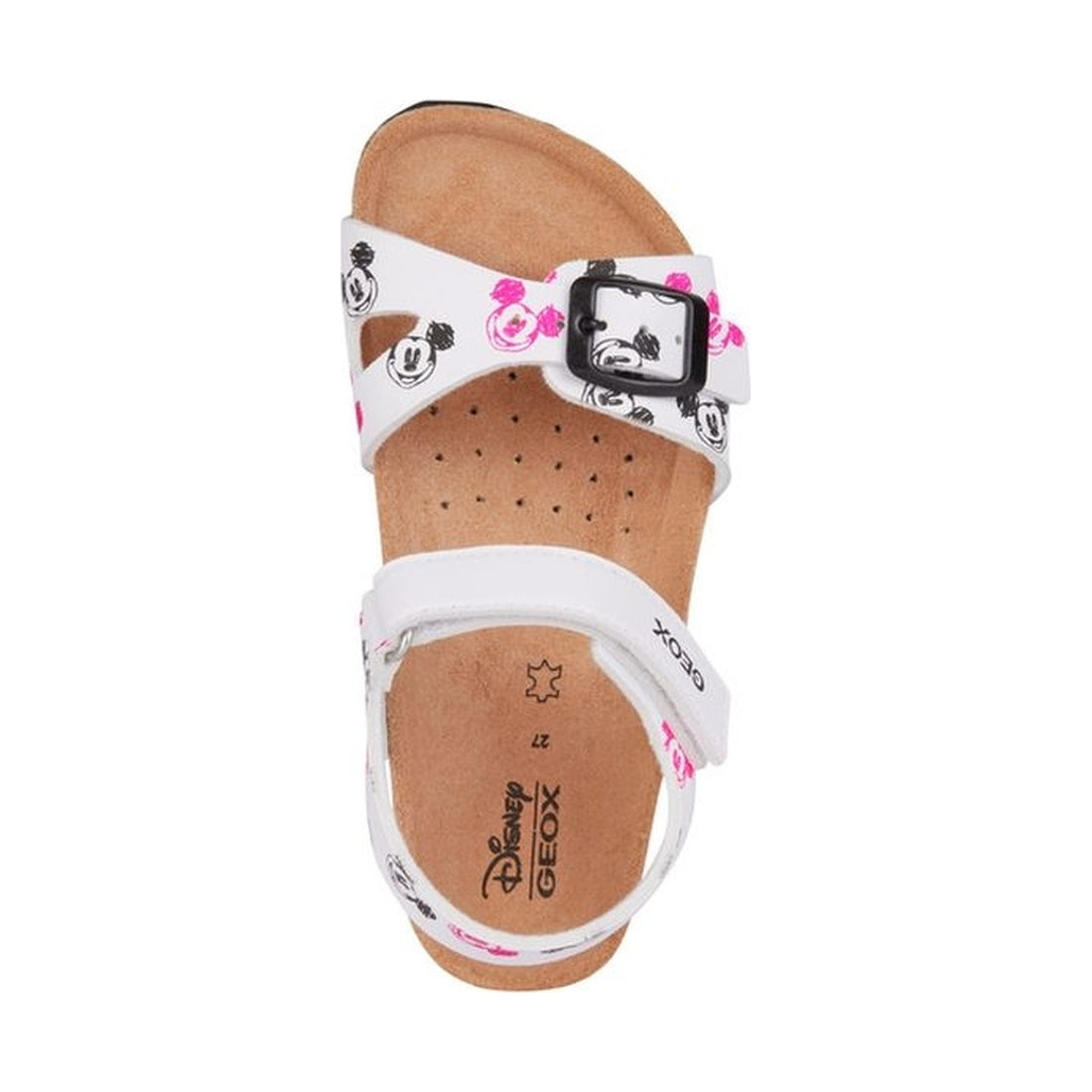 Geox girls white, black adriel sandals | Vilbury London