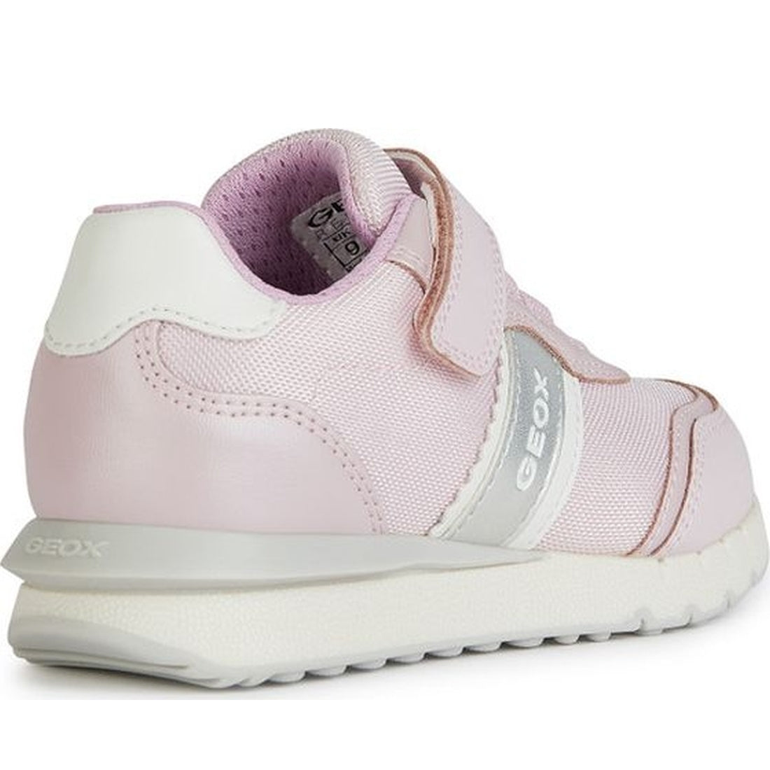 Geox girls pink, white fastics sneakers | Vilbury London