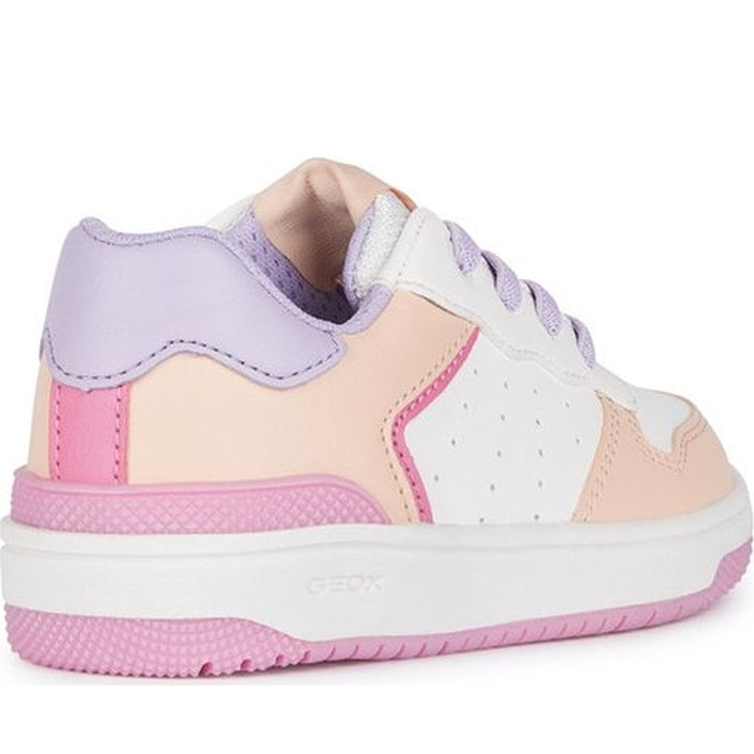 Geox girls white, peach washiba sneakers | Vilbury London