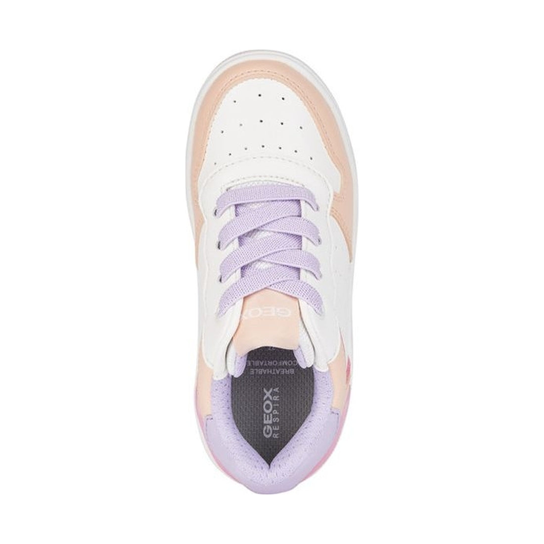 Geox girls white, peach washiba sneakers | Vilbury London