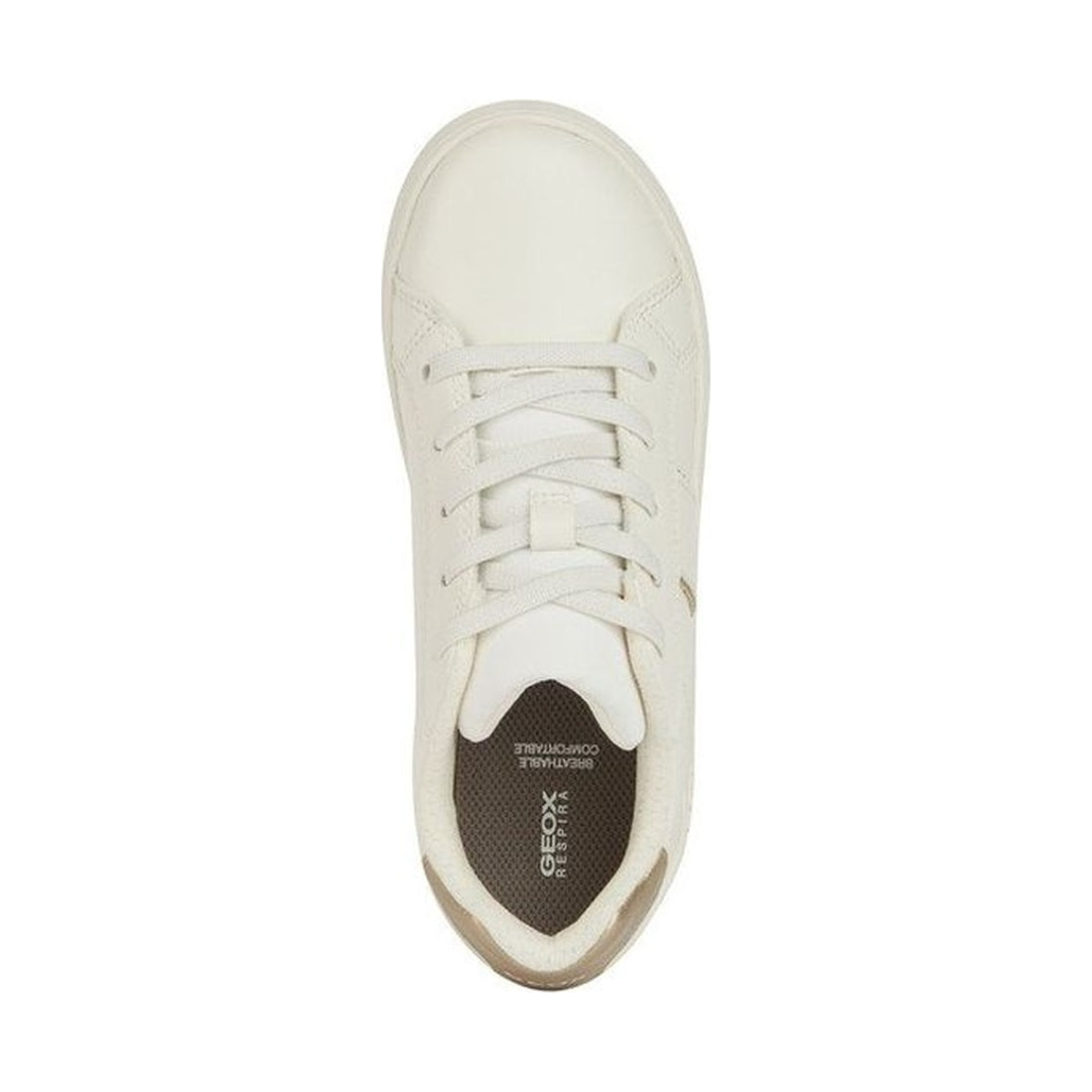 Geox girls white, platinum eclyper sneakers | Vilbury London